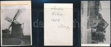 cca 1936 Szentesi szélmalmok, 5 db vintage fotó Kerny István (1879-1963) budapesti fotóművész hagyat...