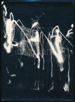 cca 1976 A kortárs magyar fotóművészet avantgarde korszakából 3 db jelzett, vintage fotó, 18x24 cm