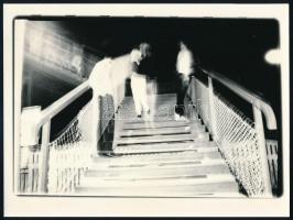 cca 1976 A kortárs magyar fotóművészet avantgarde korszakából 3 db jelzett, vintage fotó, 18x24 cm