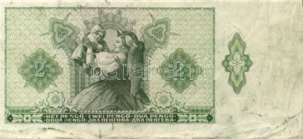 1940. 2P (2x) fázis, csak hátlapi nyomat! Gyári gyűrődésekkel és törésekkel! Az egyik jobb ívszéli!