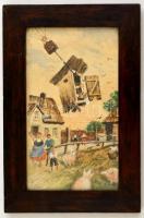 Jelzés nélkül: A repülő klozet, akvarell, papír, üvegezett fa keretben, 24,5×13,5 cm