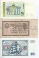 NDK 1964. 5M + NSZK 1980. 10M + Németország 1991. 5M T:III
GDR 1964. 5 Mark + FRG 1980. 10 Mark + G...