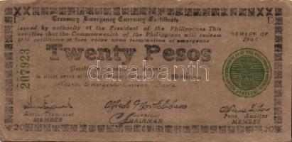 Fülöp szigetek/japán megszállás/gerilla kiadások 1941-44. 1P (2 klf), 10P, 20P T:II,II/III