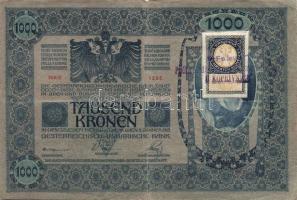 1902. 1000K szerb ellenbélyeggel és ellenbélyegzővel T:II/III