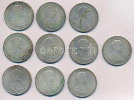 1930. 5P Ag "Horthy jobbra" (10x) T:2-,3 patina, karc, szennyeződés
Adamo P8