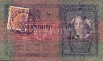1904. 10K szerb ellenbélyeggel és ellenbélyegzővel T:III/III-