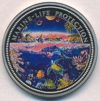 Palau 1993. 1$ Cu-Ni Tengeri élet védelme - Ülő sellő multicolor T:PP Palau 1993. 1 Dollar Cu-Ni Marine Life Protection - Sitting mermaid multicolor C:PP Krause KM#3