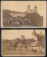 cca 1866 Vizitkártya méretű, 2 db vintage fotó (pl. Joachimberg), 10,5x6 cm