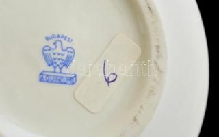 Aquincumi virágos dobozka, matricás, jelzett, kopott, d:9,5 cm