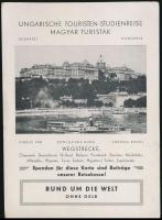 Magyar Turisták reklám képeslapja, rajta a Budai Várral, több nyelven, 15x11 cm.