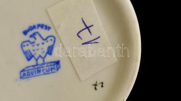 Aquincumi emlék vázácska (Székesfehérvár, Siófok), kézzel festett, jelzett, m:9 és 10 cm
