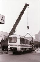 1986. június, a Budapesti Nemzetközi Vásáron kiállított, Ganz-MÁVAG gyártású metrókocsi előkészítése...