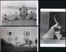 cca 1930 Testművészek, 3 db mai nagyítás a néhai Népművelési Intézet tánctörténeti előadásának (cca 1972) illusztrációs anyagából, 10x15 cm