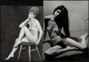 cca 1973 A táskarádió korszakának szelíd lázadói, 6 db szolidan erotikus fotó, három vintage, három ...