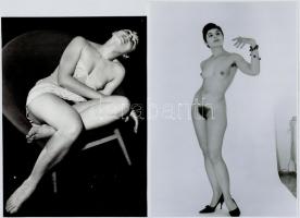 cca 1975 Szolid hölgyek bevállalós fényképei, 6 db szolidan erotikus fotó, négy vintage, kettő mai n...