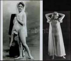 cca 1970 Nagymama és unokája leánykori fényképei, 8 db szolidan erotikus fotó, hét vintage, egy mai ...