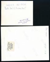 2 db filmfotó: Pitti Katalin, Psota Irén, Darvas Iván, hátuljukon feliratozva, pecséttel jelzett, kü...