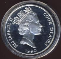 Cook szigetek 1990. 50$ Ag "Veszélyeztetett állatvilág - gazella" T:PP