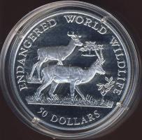 Cook szigetek 1990. 50$ Ag "Veszélyeztetett állatvilág - gazella" T:PP