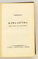 Vátszjájana: Káma-szutra. Bp., 1947, Barka. Kiadói egészvászon kötésben. Számozott (45/1000) példány. Gerince elvált a kötéstől.