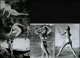 cca 1985 Szolidan erotikus fényképek egy gyűjteményből, 10 db mai nagyítás, 10x15 cm és 13x18 cm
