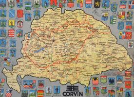 1940 Corvin Naptár, rajta Nagymagyarország térképével, benne Csonka-Magyarország és a visszatért ter...