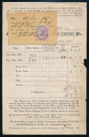 1896-1897 4 db brit számla, közte díszes fejlécesek, okmánybélyegekkel