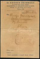 1933-1943 Nagykőrös, Kecskemét, 4 db orvosi recept és gyógyszertári boríték