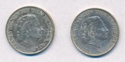 Hollandia 1957. 1G Ag Julianna (2x) T:2 Netherlands 1957. 1 Gulden Juliana (2x) C:XF