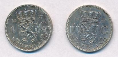 Hollandia 1957. 1G Ag "Julianna" (2x) T:2
Netherlands 1957. 1 Gulden "Juliana" ...