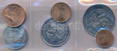 Izland 1981-2005. 5a-10Kr (6xklf) T:1-
Iceland 1981-2005. 5 Aurar - 10 Kronur (6xdiff) C:AU