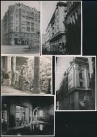 cca 1940 9 db Budapest, Szolnok városképes fotó, hátoldalt feliratozva 9x12 cm