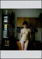 cca 1987 Szorgos háziasszony, szolidan erotikus fényképek, 3 db mai nagyítás, 18x25 cm