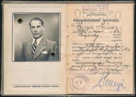 1942 Fényképes gépjárművezetői igazolvány