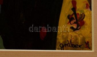 Gráber jelzéssel: Fejkendős asszony. Tempera, papír, 19×15 cm