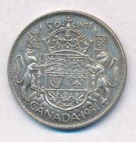 Kanada 1951. 50c Ag "VI. György" T:2
Canada 1951. 50 Cents Ag "George VI" C:XF