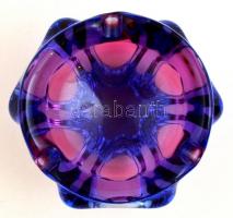 Anyagában színezett üveg hamutál, hibátlan, d: 14,5 cm, m: 11,5 cm