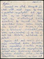 1963-1964 Hegedüs Géza (1912-1999) író saját kézzel írt levelei, 2 db