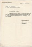 1969 Kádár János gépelt köszönőlevele Kisházi Ödön ET elnökhelyettes részére, fejléces papíron, Kádár sajátkezű aláírásával
