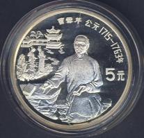 Kína 1991. 5Y Ag "Cao Xueqin - író" T:PP