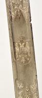 cca 1920 Szerb-Horvát-Szlovén Királyság tiszti díszkard. Gravírozott pengével, címerekkel. (Királysá...
