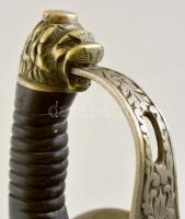 cca 1920 Szerb-Horvát-Szlovén Királyság tiszti díszkard. Gravírozott pengével, címerekkel. (Királysá...