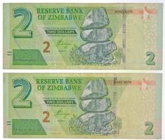 Zimbabwe 2016. 2$ (2x) T:III Zimbabwe 2016, 2 Dollars (2x) C:F