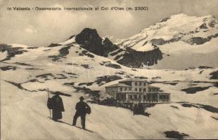 Valle della Sesia, Valsesia; Osservatorio Internazionale al Col d'Olen / International Observatory in winter (small tear)