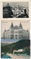15 db régi magyar és történelmi magyar városképes lap / 15 pre-1945 Hungarian and Historical Hungarian town-view postcards