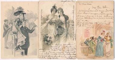 10 db régi hölgyek motívumlap / 10 pre-1945 ladies motive cards