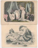 10 db régi hölgyek motívumlap / 10 pre-1945 ladies motive cards