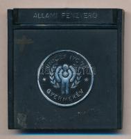 1979. "Nemzetközi Gyermekév" Ag bélyegérem eredeti ÁPV tokban (3,41g/0.835/27x22mm) T:PP t...