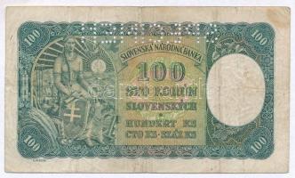 Szlovákia 1940. 100K "SPECIMEN" perforációval T:III
Slovakia 1940. 100 Korun with "S...
