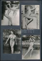 8 db művészi akt fotó, kartonlapra ragasztva, 12x9 cm